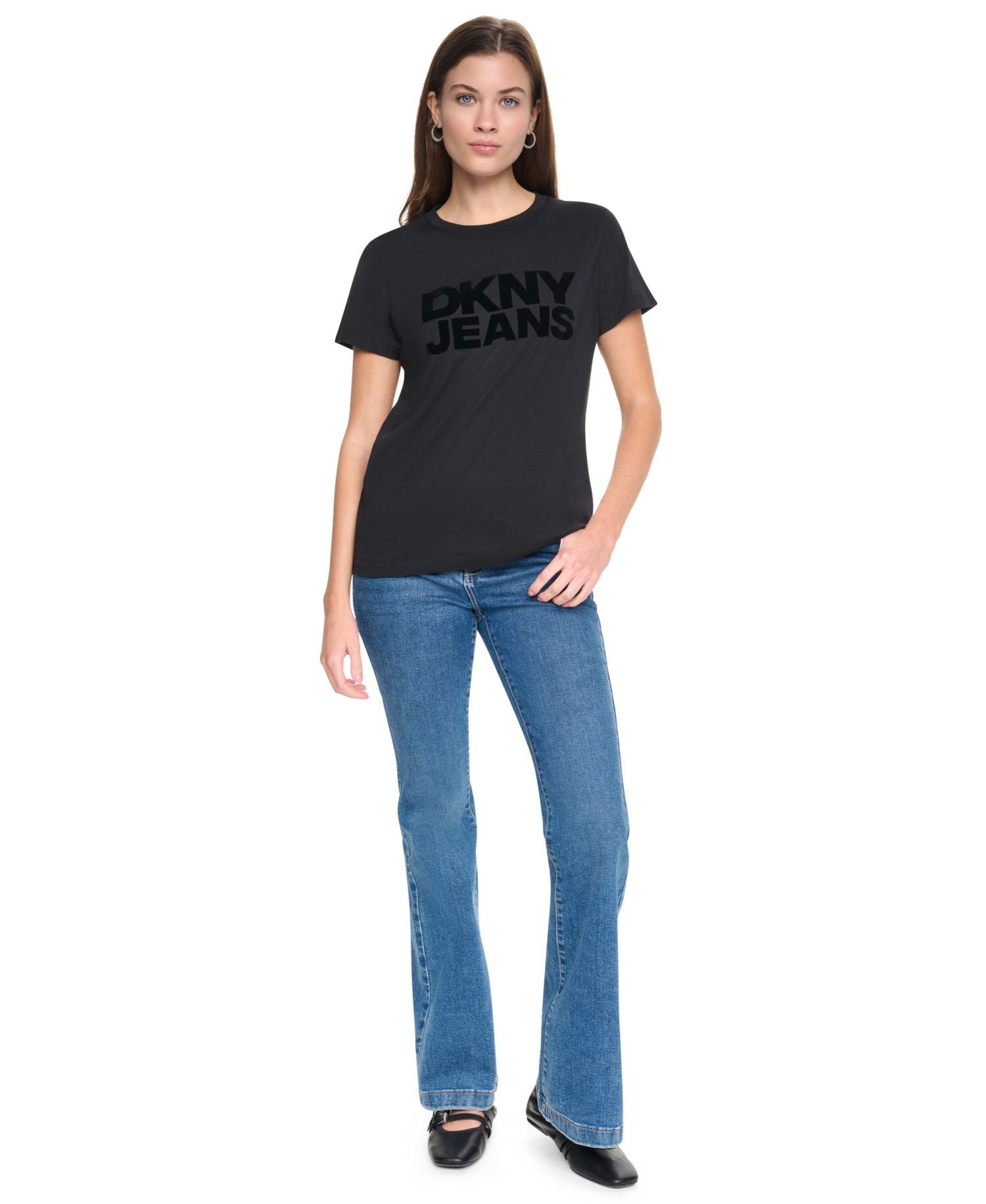 Women's Flocked Logo Crewneck T-Shirt