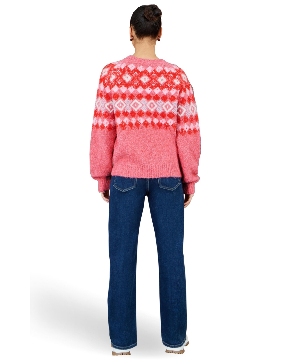 Yumi Women's Fairisle Wool Blend Relaxed Jumper