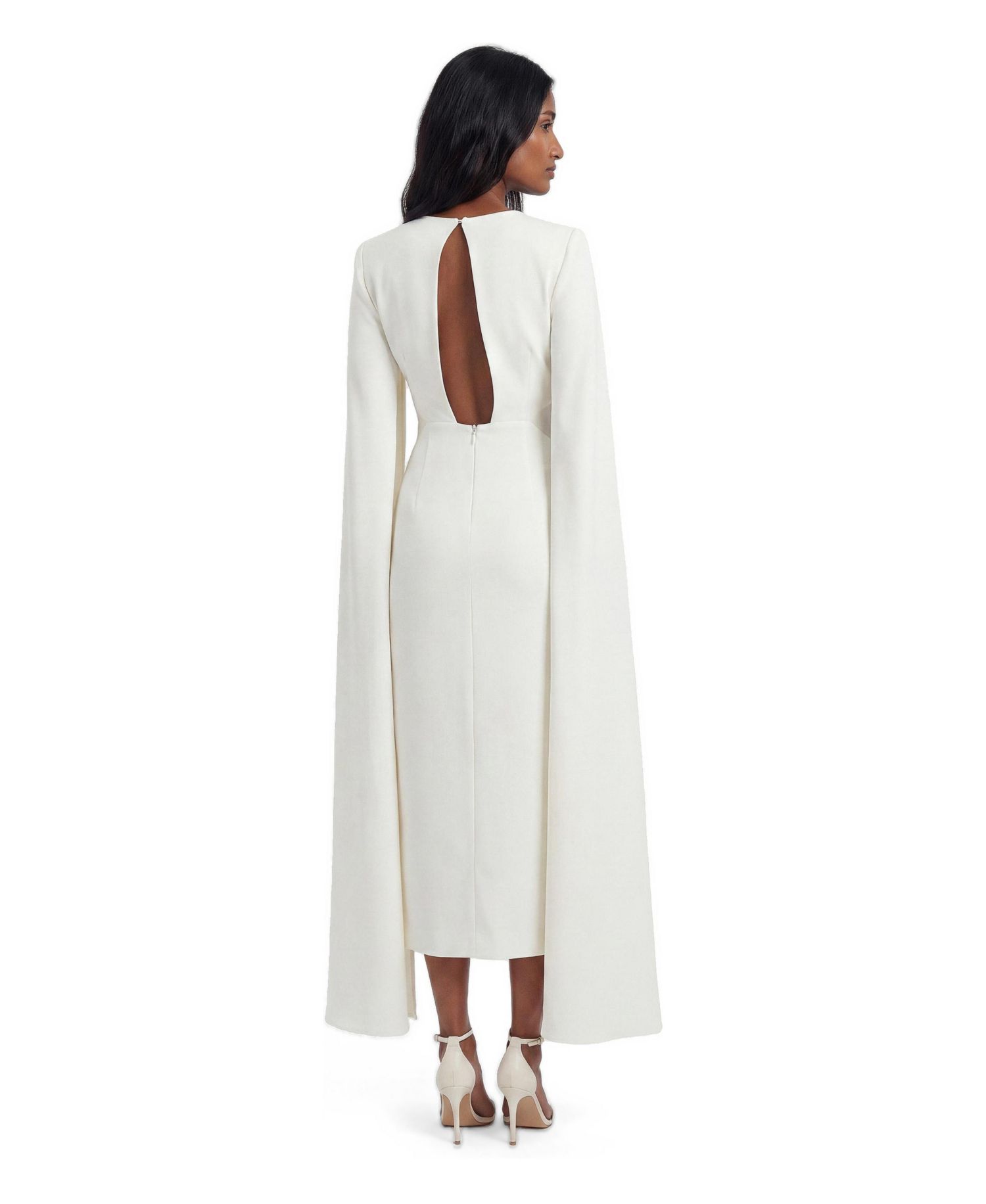 Women's Cape Mesh Midi Dress