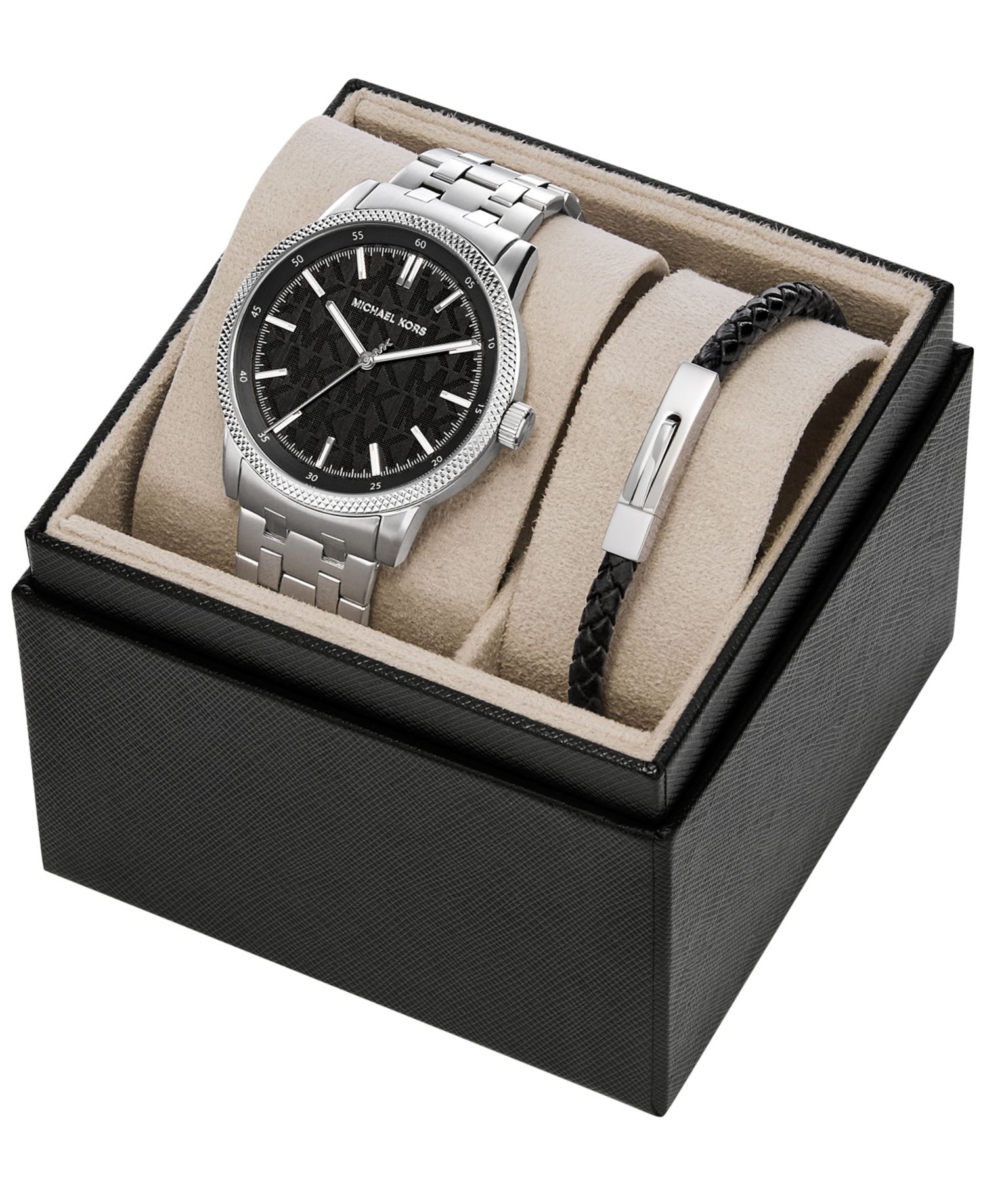 MICHAEL Men's Wolfe Three-Hand Stainless Steel Watch 32mm