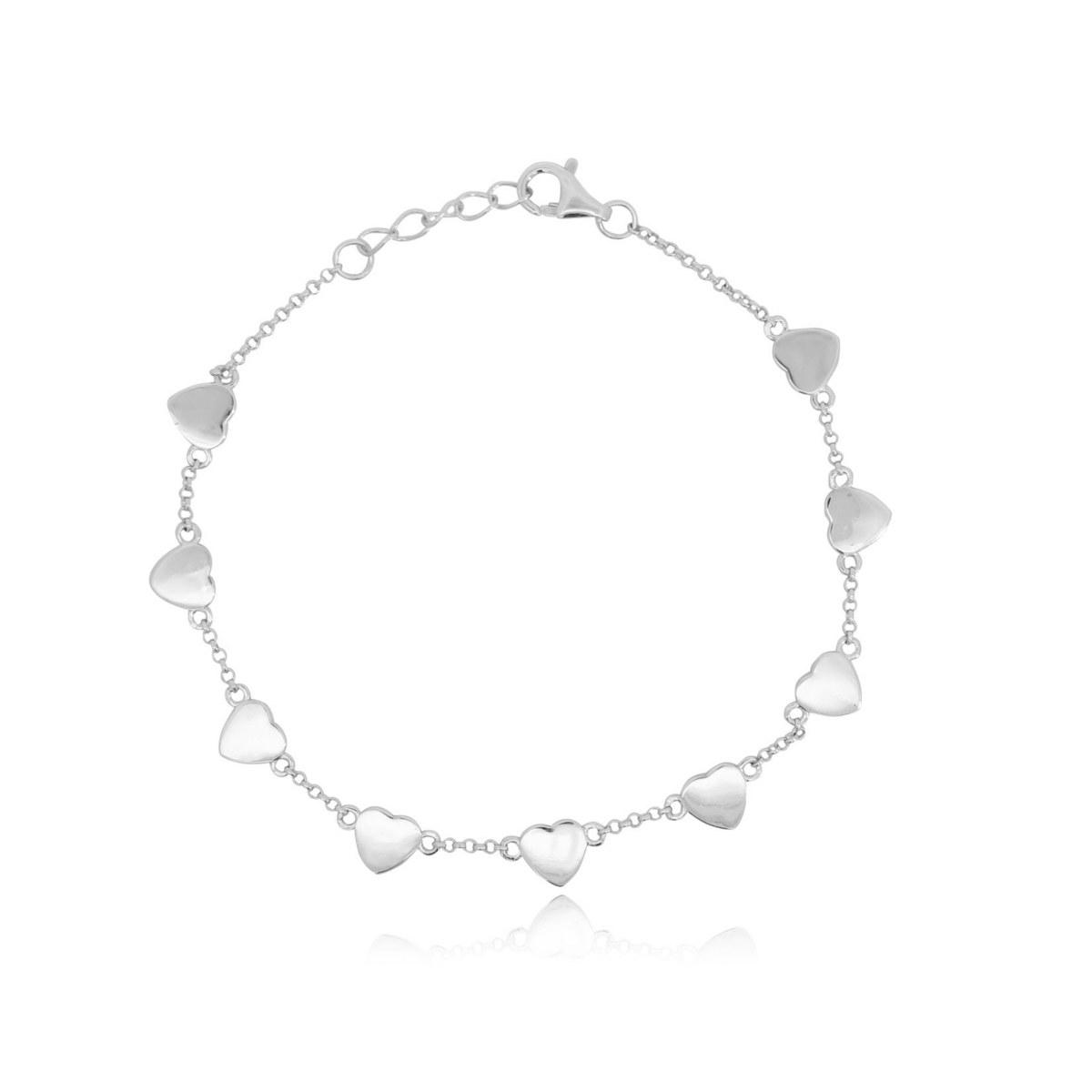 The Lovery Heart Station Chain Bracelet Sterling Silver