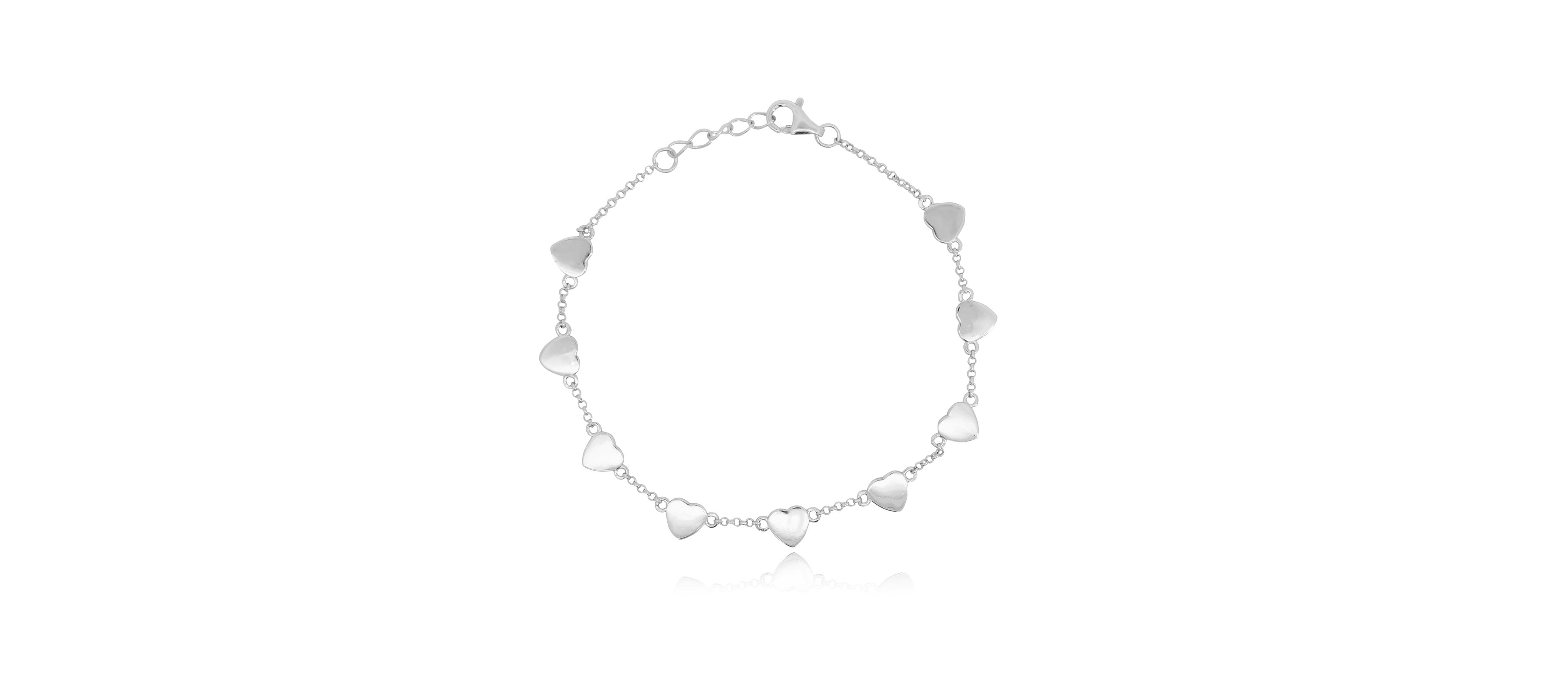 The Lovery Heart Station Chain Bracelet Sterling Silver