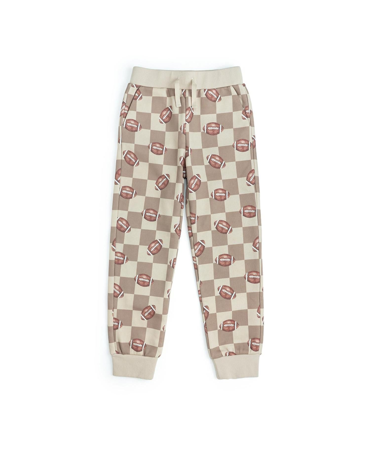 Little Boys(5-8) Football Checkered Jogger