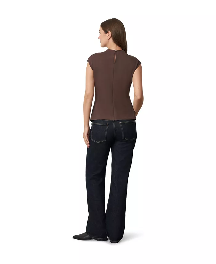 Women's Funnel Neck Asymmetric Hem Top - thumbnail 9