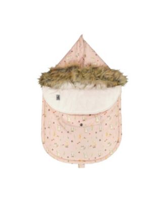 Baby Girl Bunting Bag for Car Seats and Strollers Pink Animal Print