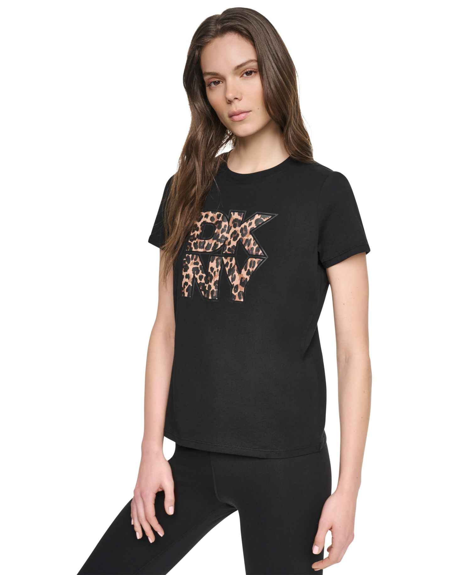 Women's Animal Print Logo Relaxed Fit Short-Sleeve Tee