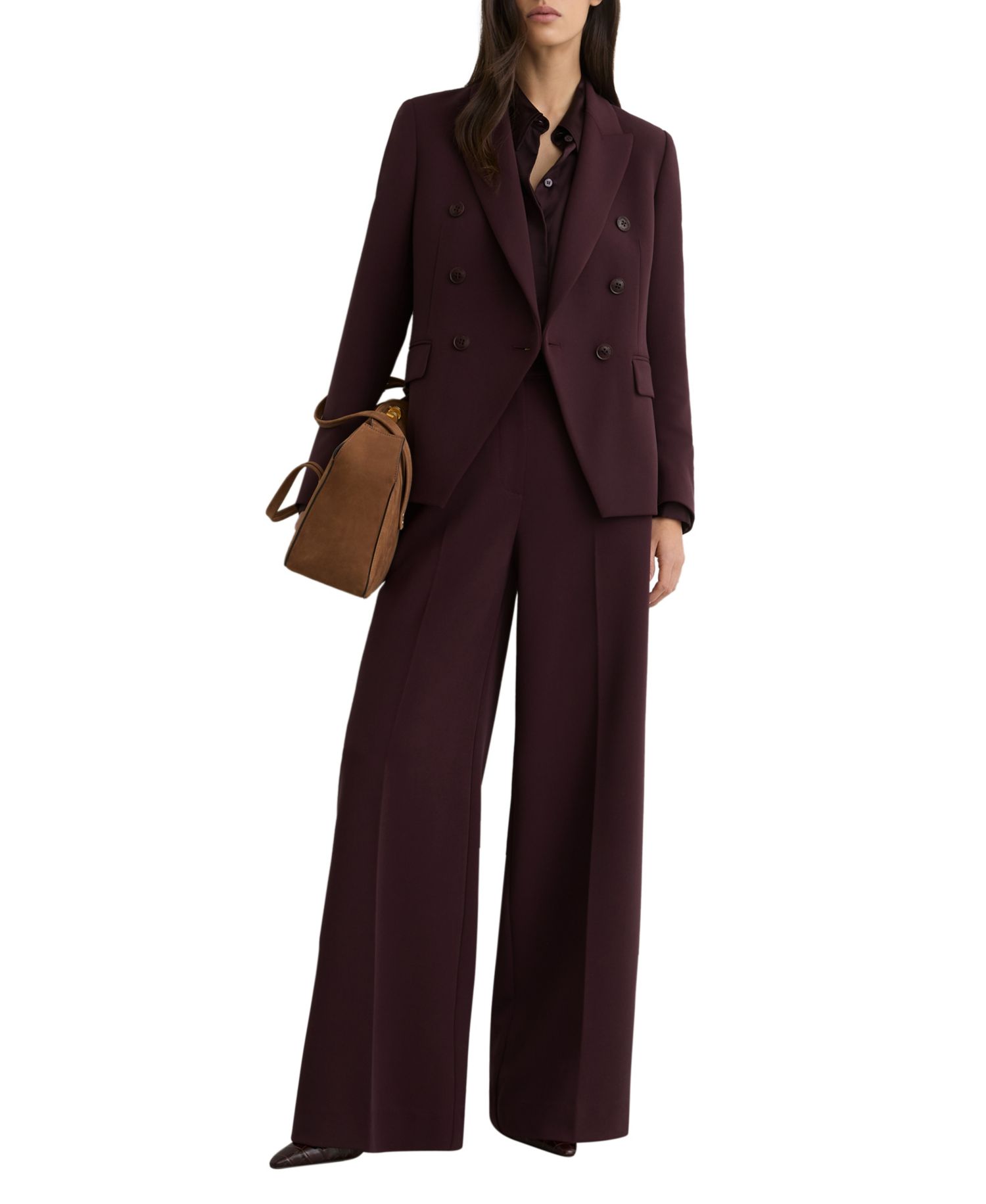 Petite Gabi Double-Breasted Peak-Lapel Blazer