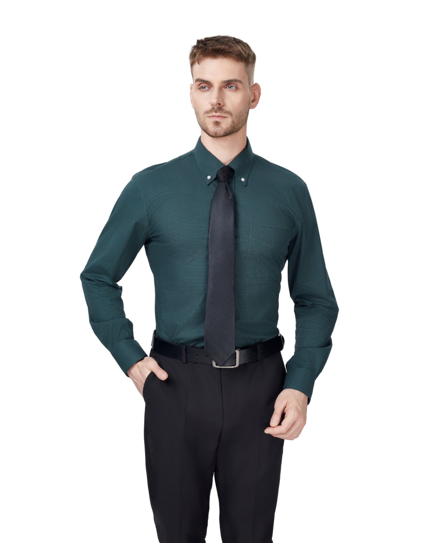 Men's Regular-Fit Gingham Dress Shirt