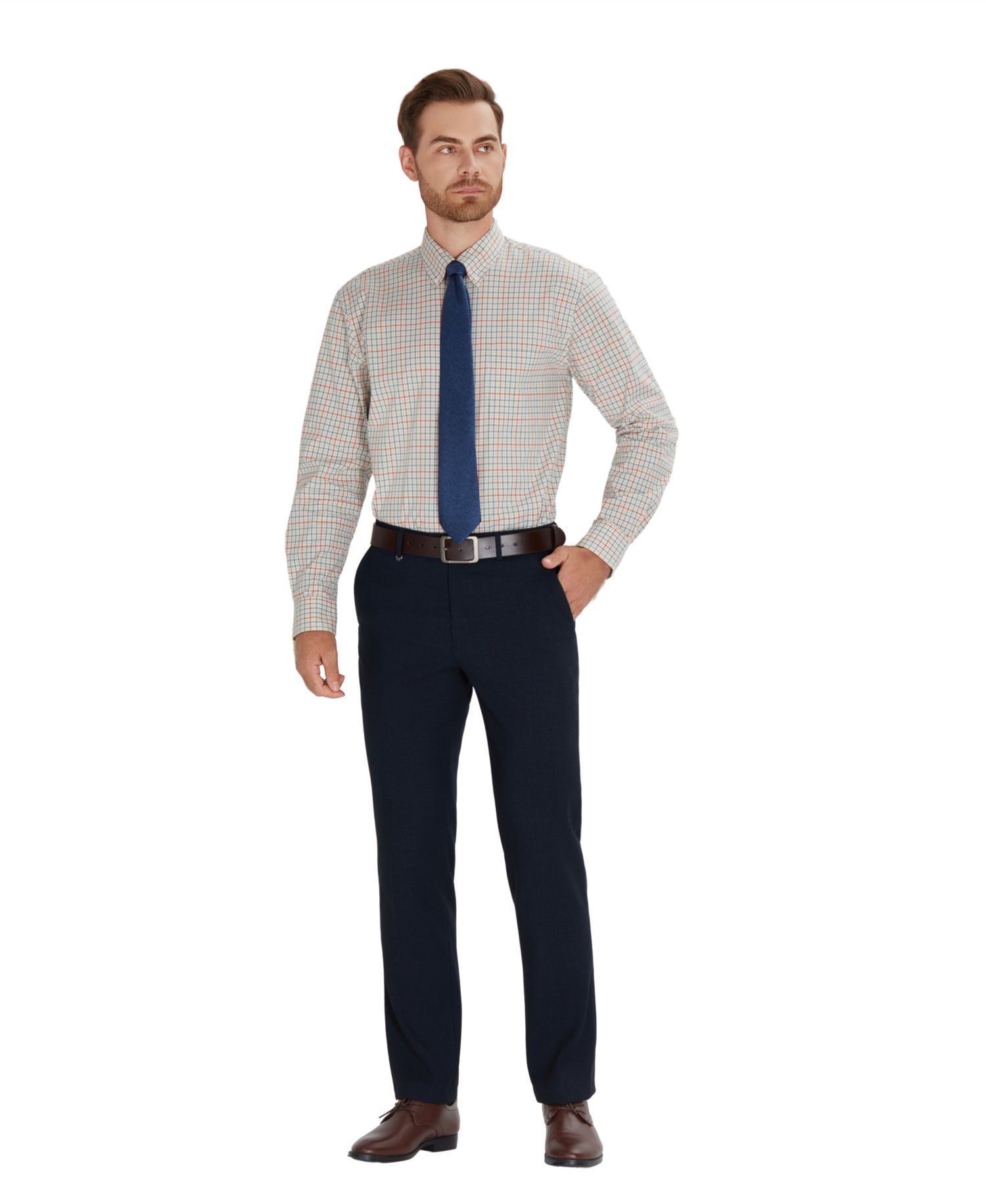 Men's Regular-Fit Harrington Plaid Dress Shirt