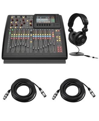 X32 Compact 40-Input 25-Bus Digital Mixing Console, Bundle with TAPH100 Headphones and 2x 25' XLR Mic Cable