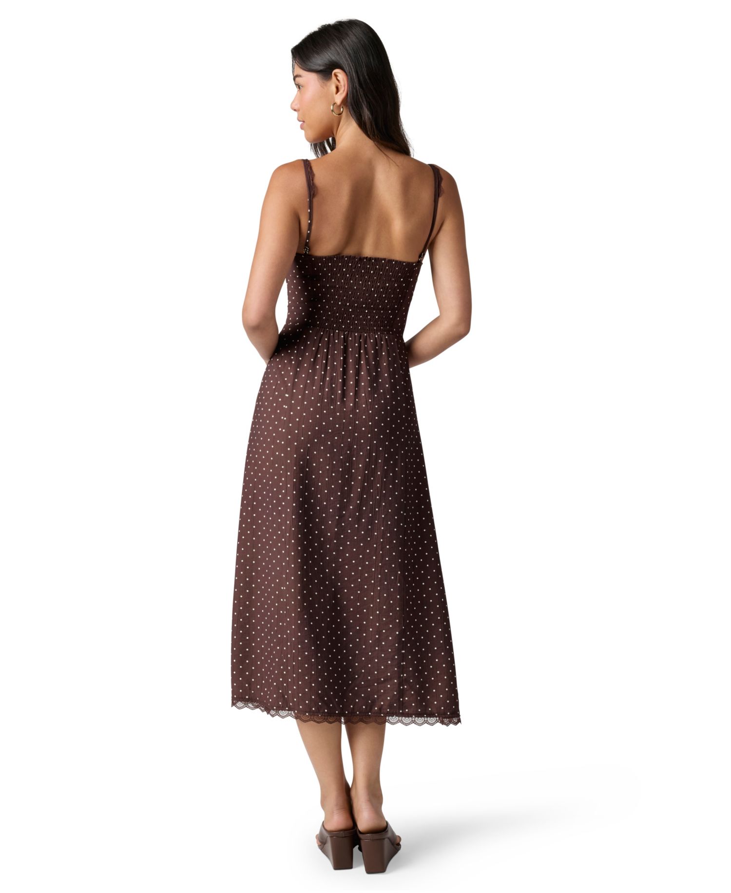Junior's Scoop Neck Midi Slip Dress