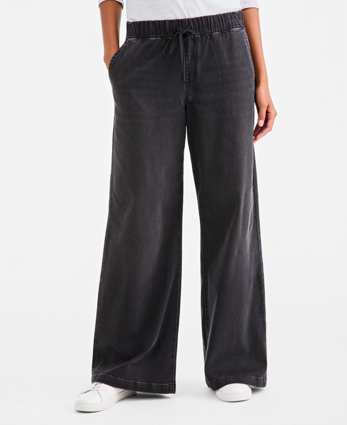 Style & Co Women's High-Rise Wide-Leg Pull-On Denim Jeans, Macy's Exclusive