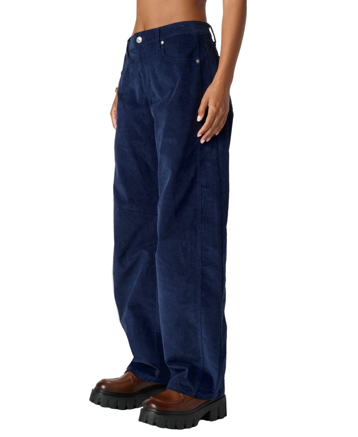 Juniors' Stretch-Corduroy Barrel-Leg Pants
