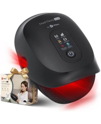 DualThera Hand Massager with Red Light Therapy, Heat & Compression – Cordless Hand Massage Machine with Finger Stretching Mode
