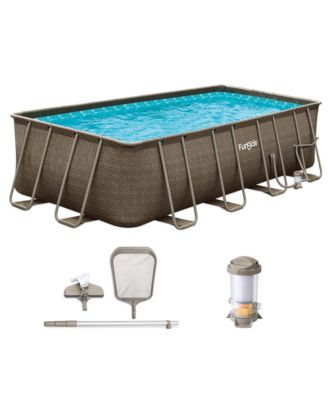 18 Feet Oasis Designer Lap Above Ground Pool with Pump, Triple Basketweave