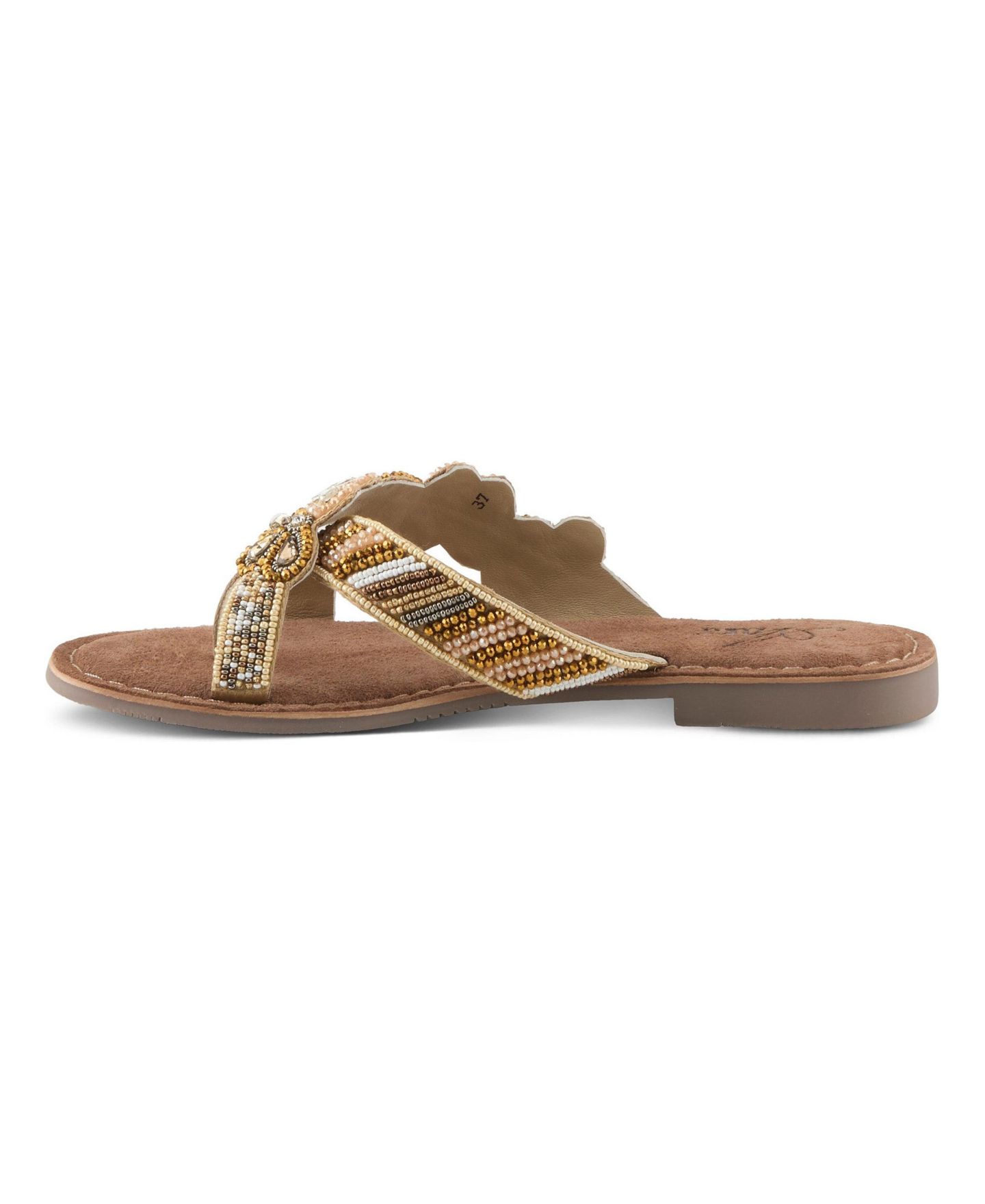Женские сандалии Azura Sweetums Flat Sandal with Suede Upper, цвет: Бежевый разноцветный — фото 2