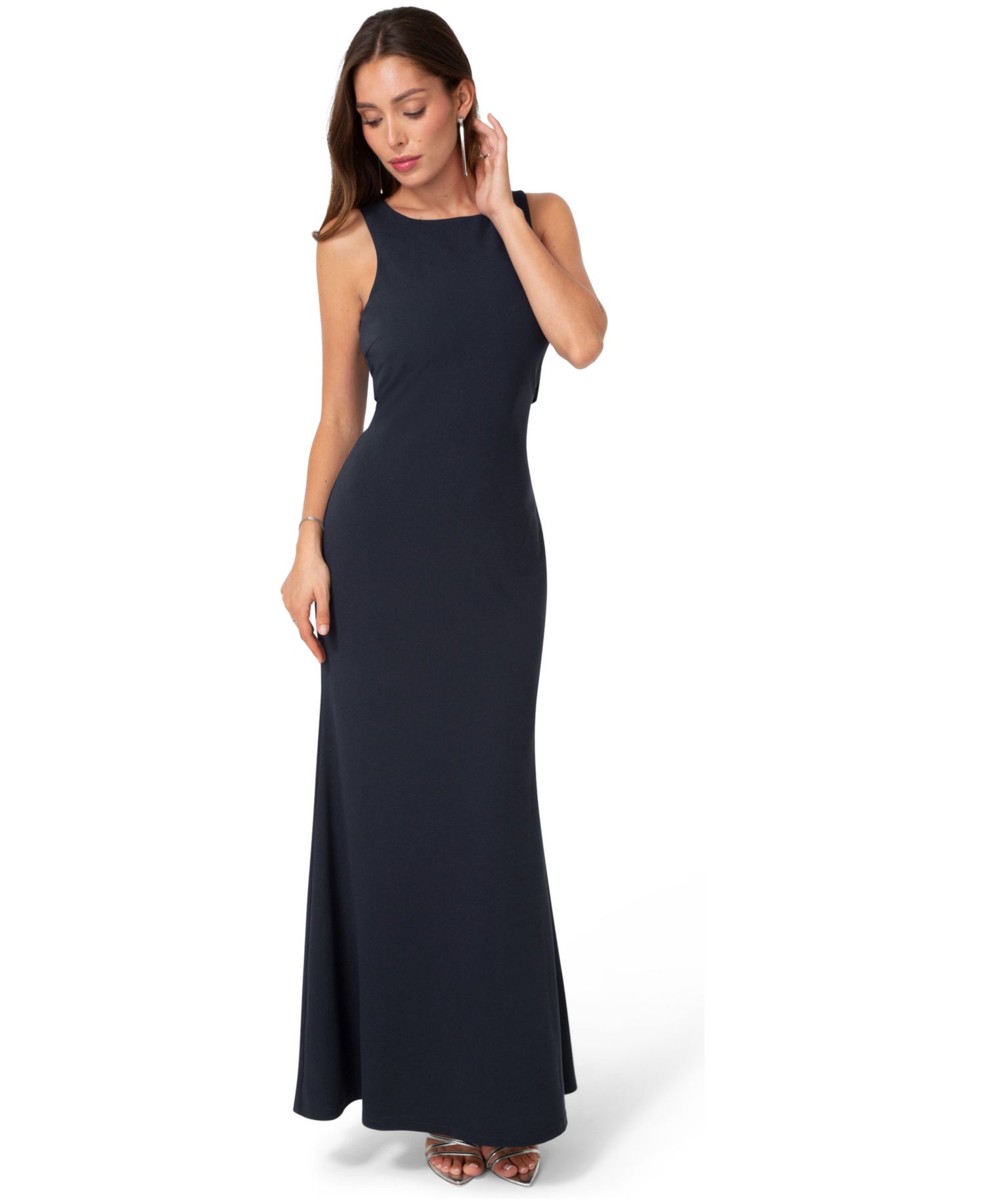 Women's Twist Back Boatneck Gown