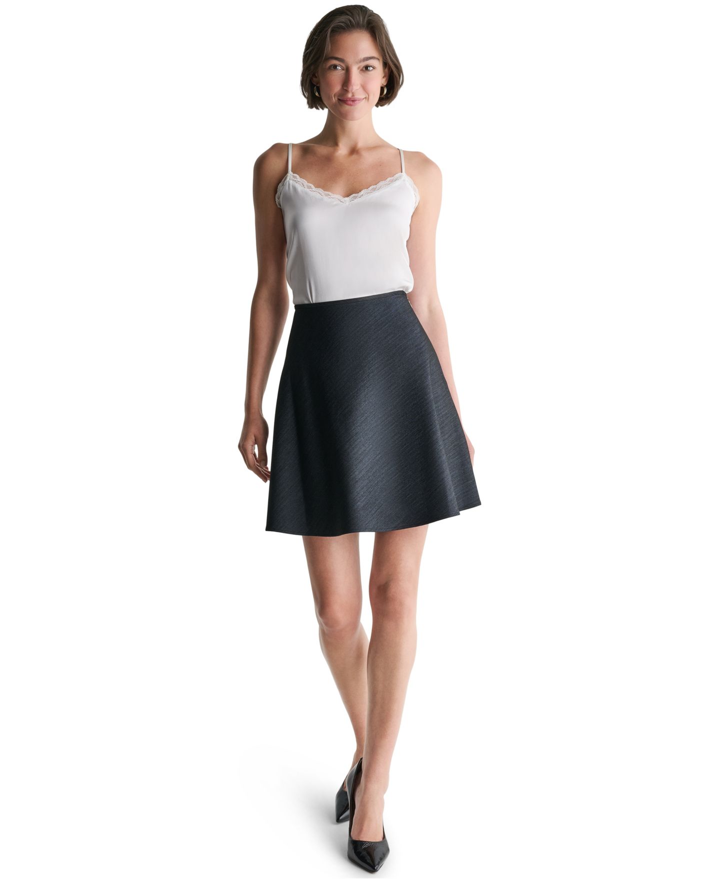 Женская юбка BCBG High-Waisted A-Line Mini, цвет: Индиго — фото 2