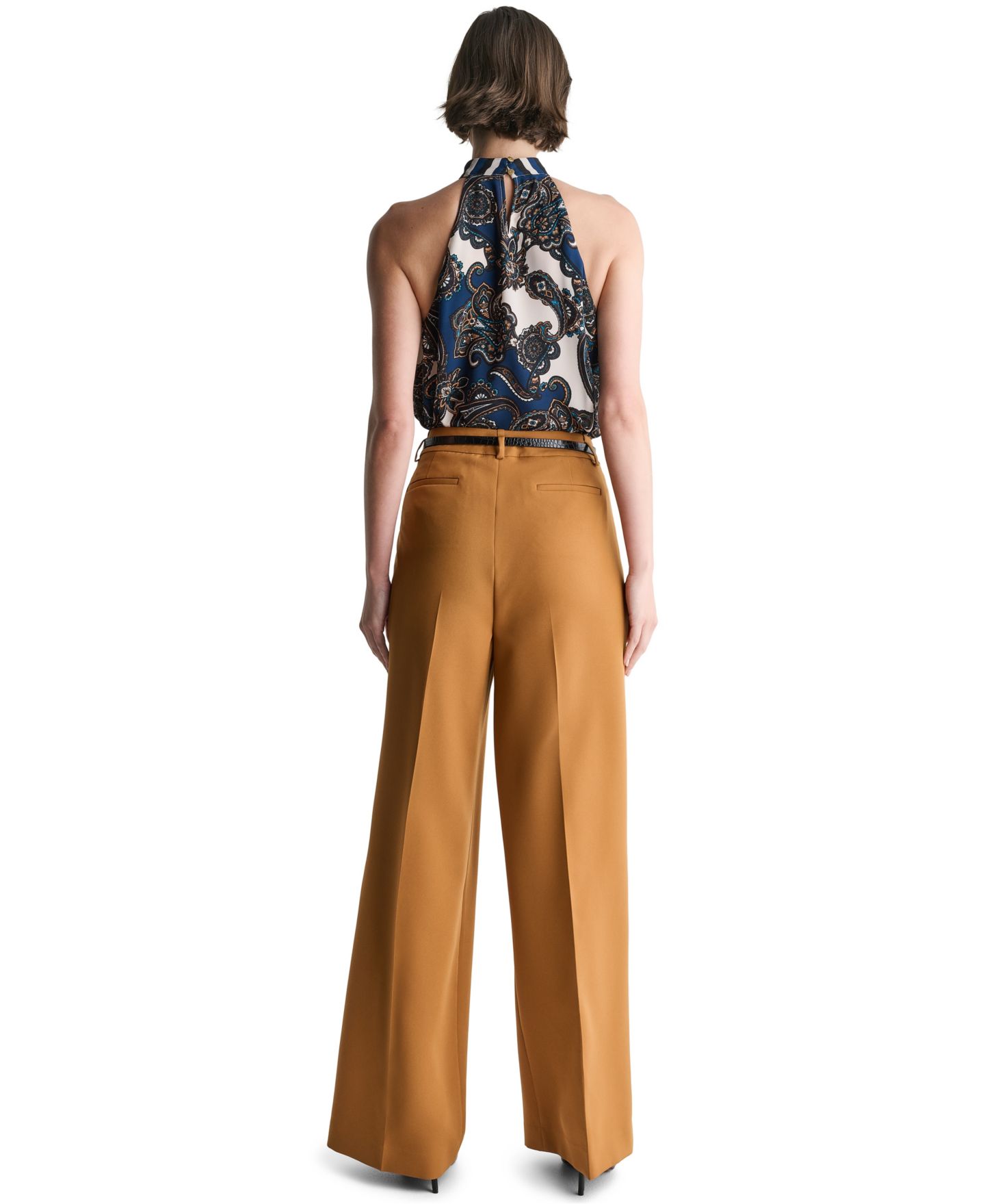 Женские брюки BCBG Pleated Wide-Leg Pant, цвет: Сиена — фото 5