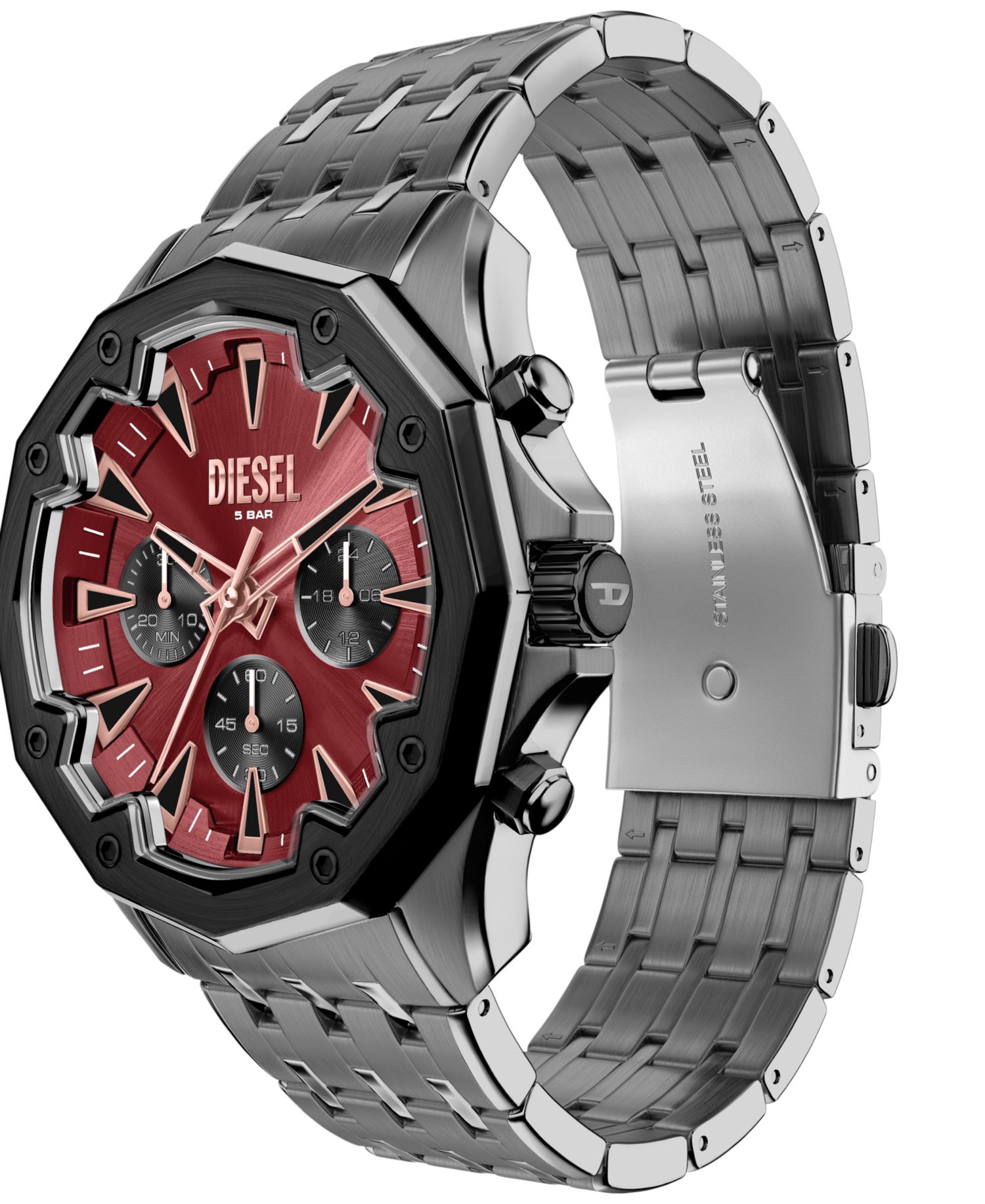 Men's Stinger Quartz Chronograph Gunmetal Stainless Steel Watch 46mm