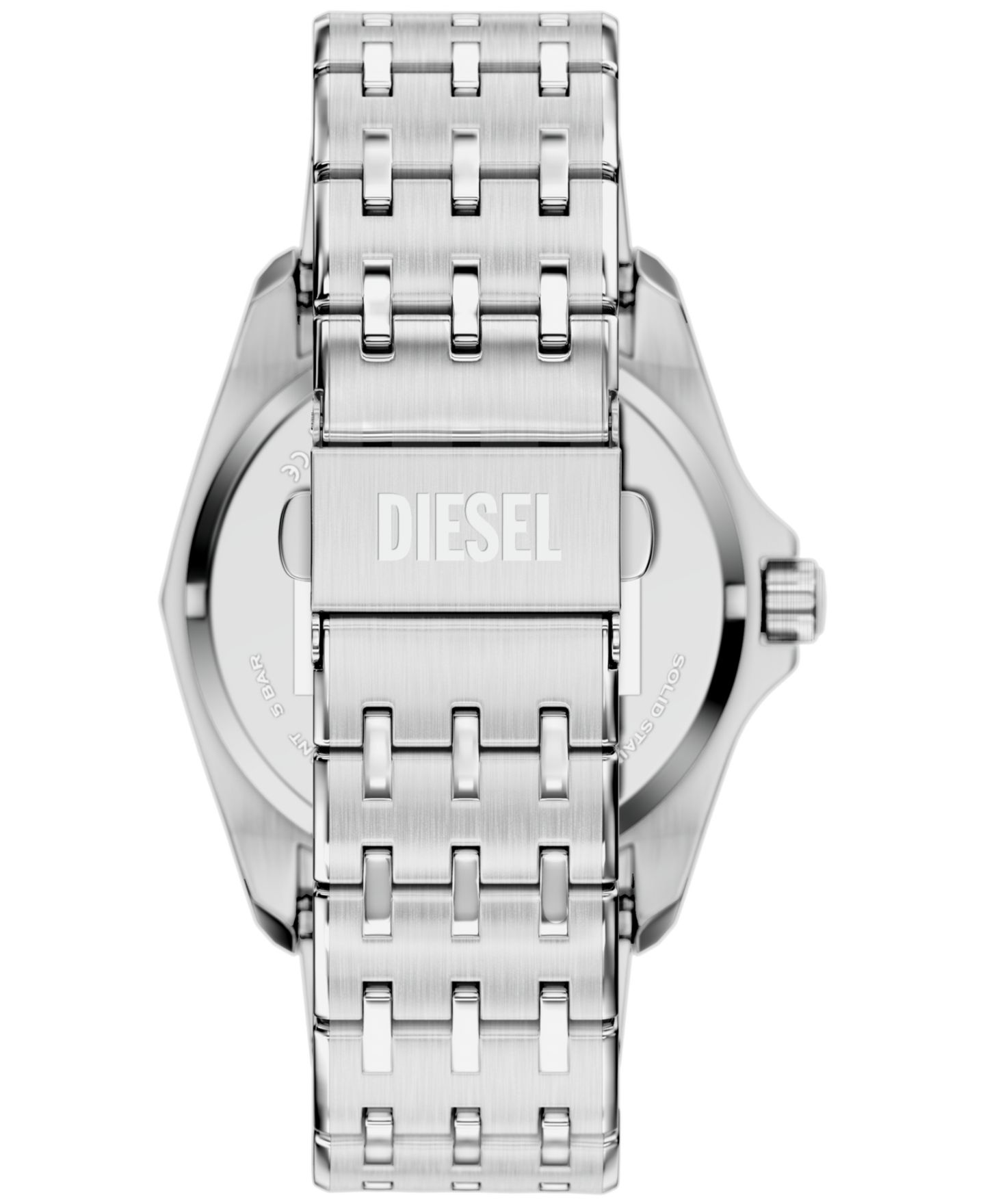 Мужские часы Diesel Stinger Three-Hand Quartz Silver Stainless Steel Watch 44mm — фото 2