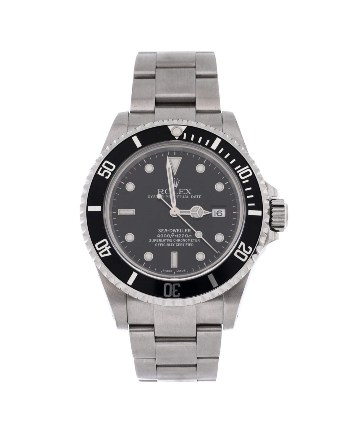 PreOwned Rolex Oyster Perpetual SeaDweller Automatic Watch in Stainless Steel 40mm  Dial color black