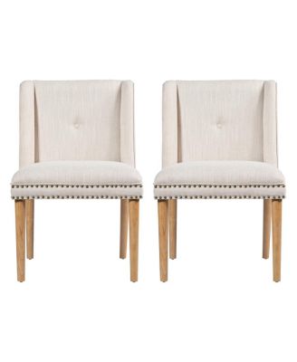 Light Luxury Rivet Upholstered Dining Chairs Set of 2