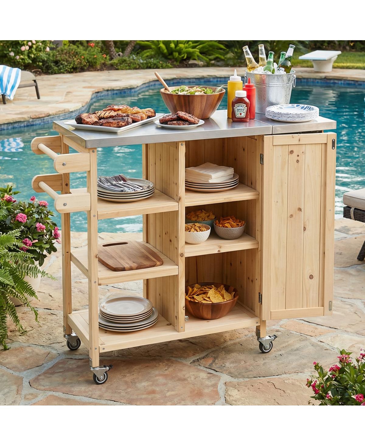 Streamdale Furniture Portable Outdoor Kitchen Island with Storage