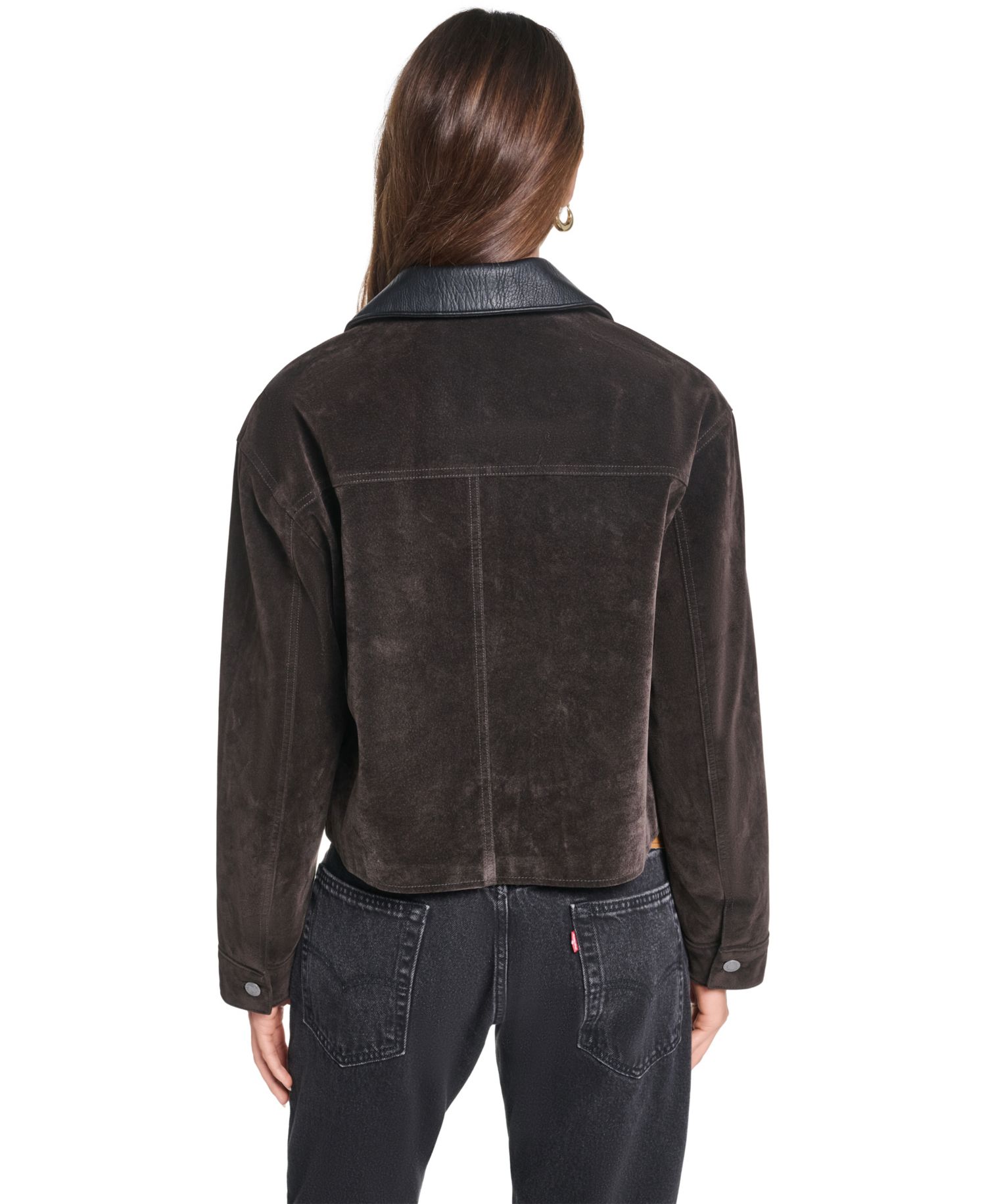 Women's Cropped Faux-Suede Chore Jacket