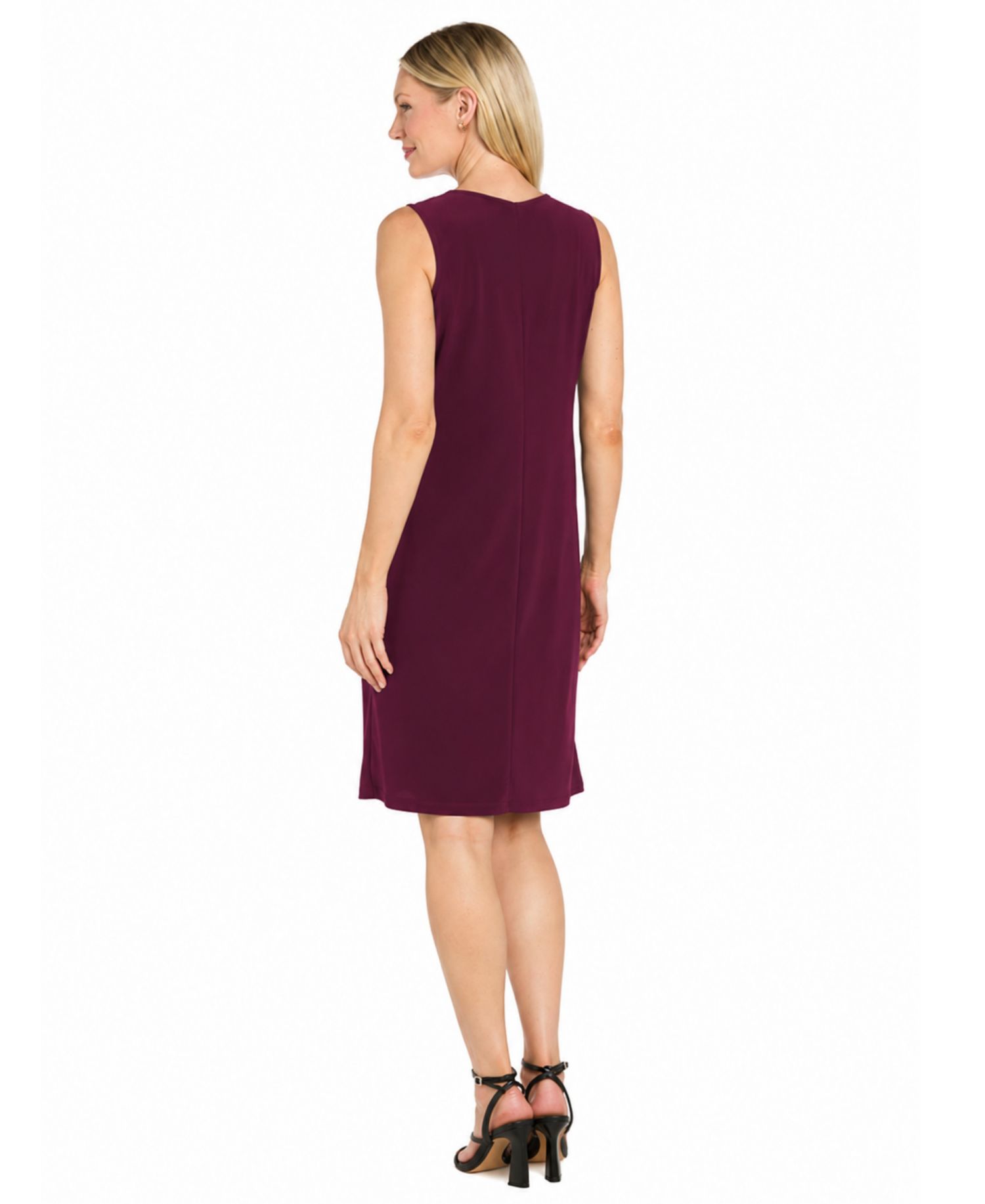 Women's Paisley Scoop-Neck 3/4-Sleeve Dress and Jacket Set