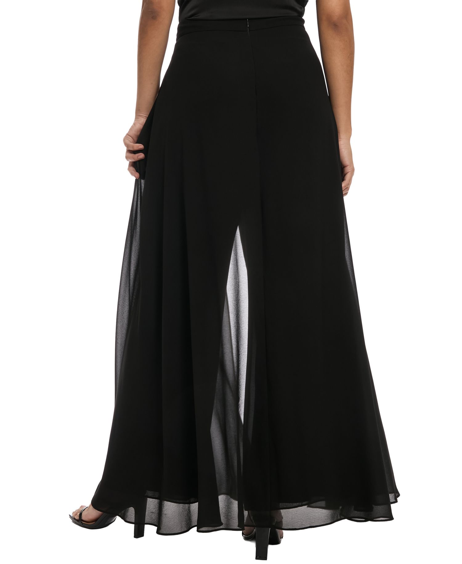 Women's Wide-Leg Chiffon Overlay Pants