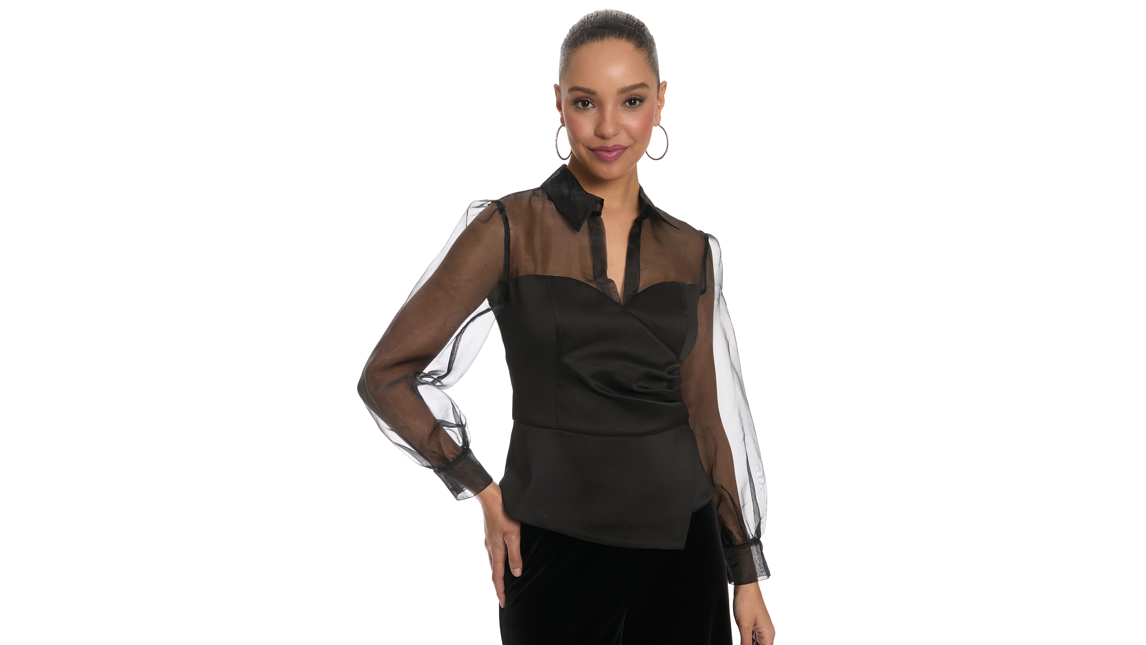 Muse Women's Mikado Sheer Yoke Top
