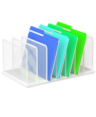 Heavy Duty Steel Mesh Desk File Organizer Compartments Desktop Sorter for Home Office Classroom
