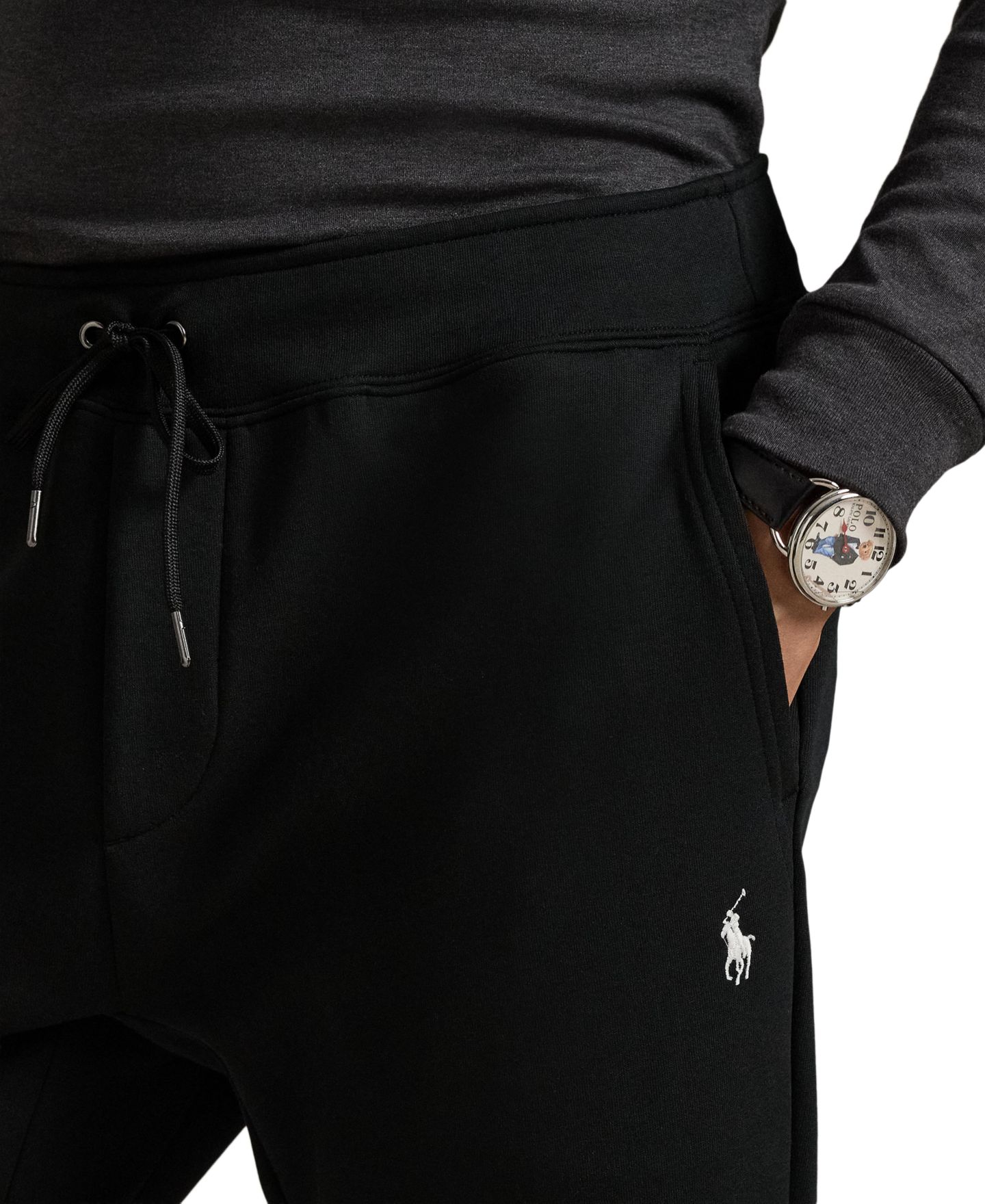 Мужские брюки Polo Ralph Lauren Double-Knit Jogger, цвет: Чёрный — фото 4