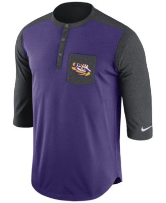 Nike - Men's LSU Tigers Dri-FIT Touch Henley Shirt