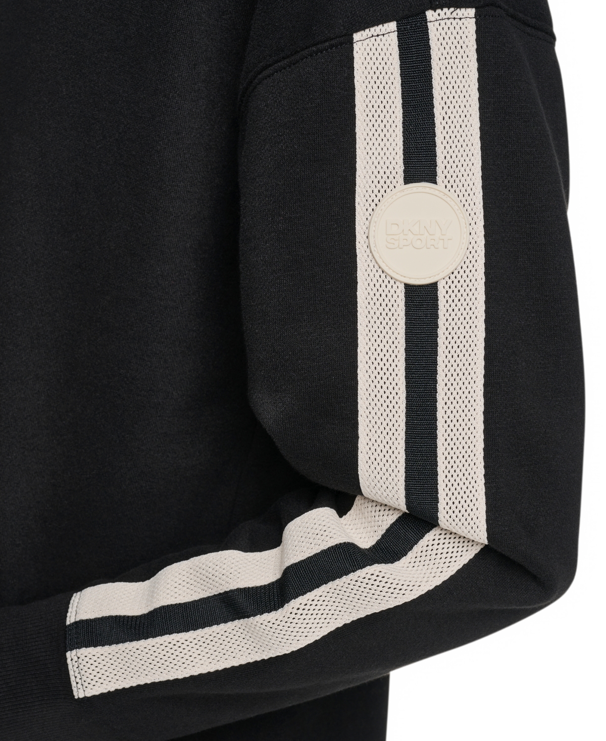 Dkny Sport Women's Textured Tape Logo Shirt Tail Hem Hoodie Dress