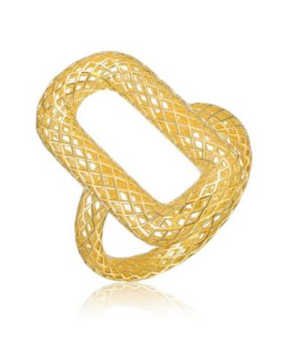 Radiant 14K Gold Plated Mesh Open Work Statement Ring