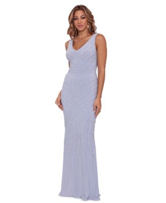 Women's Beaded V-Neck Gown