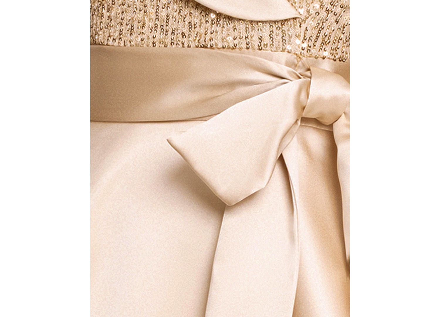 Women's Sequined Tuxedo Belted Ball Gown