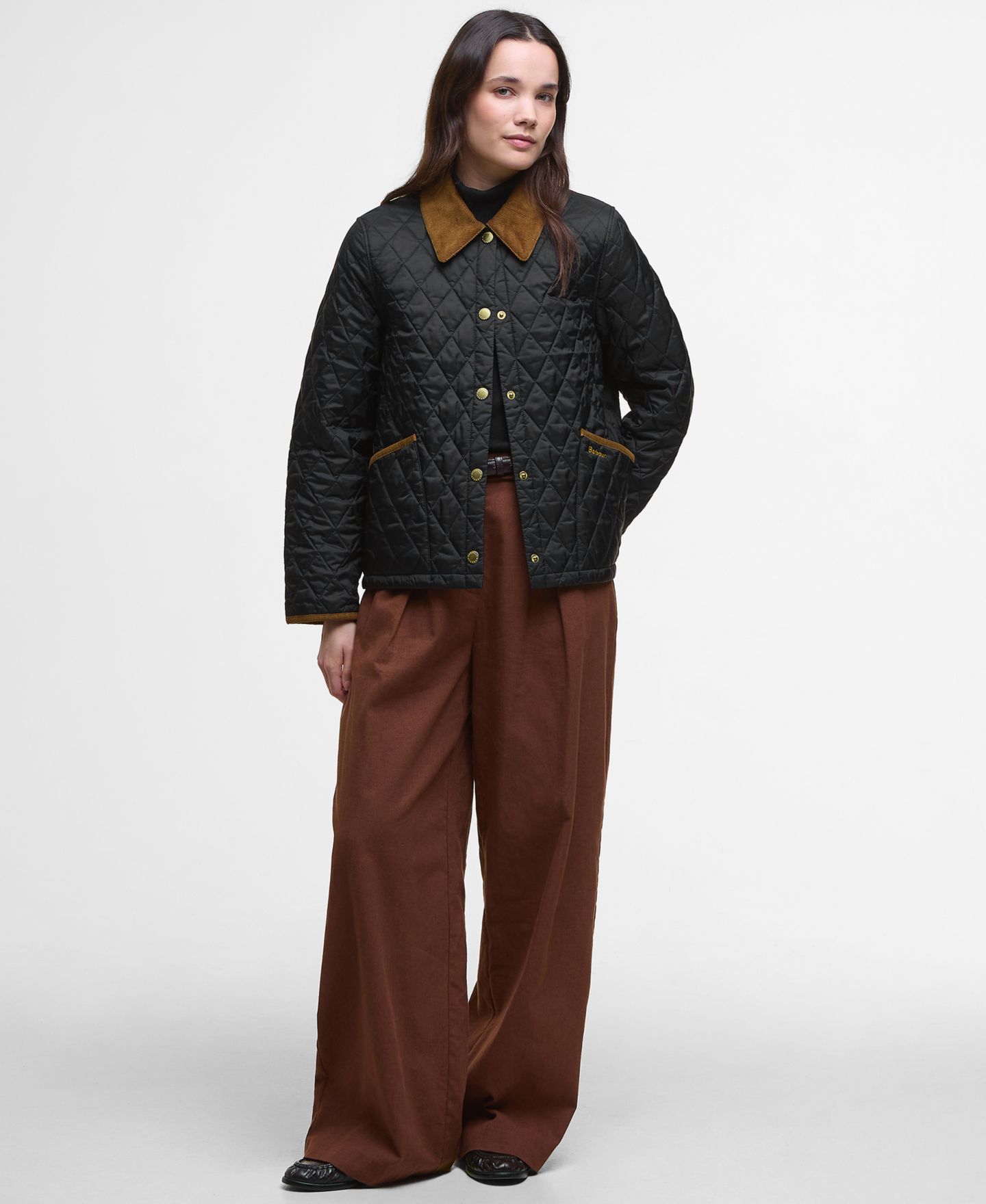 Женская куртка Barbour Cropped Liddesdale, цвет: Чёрный — фото 5