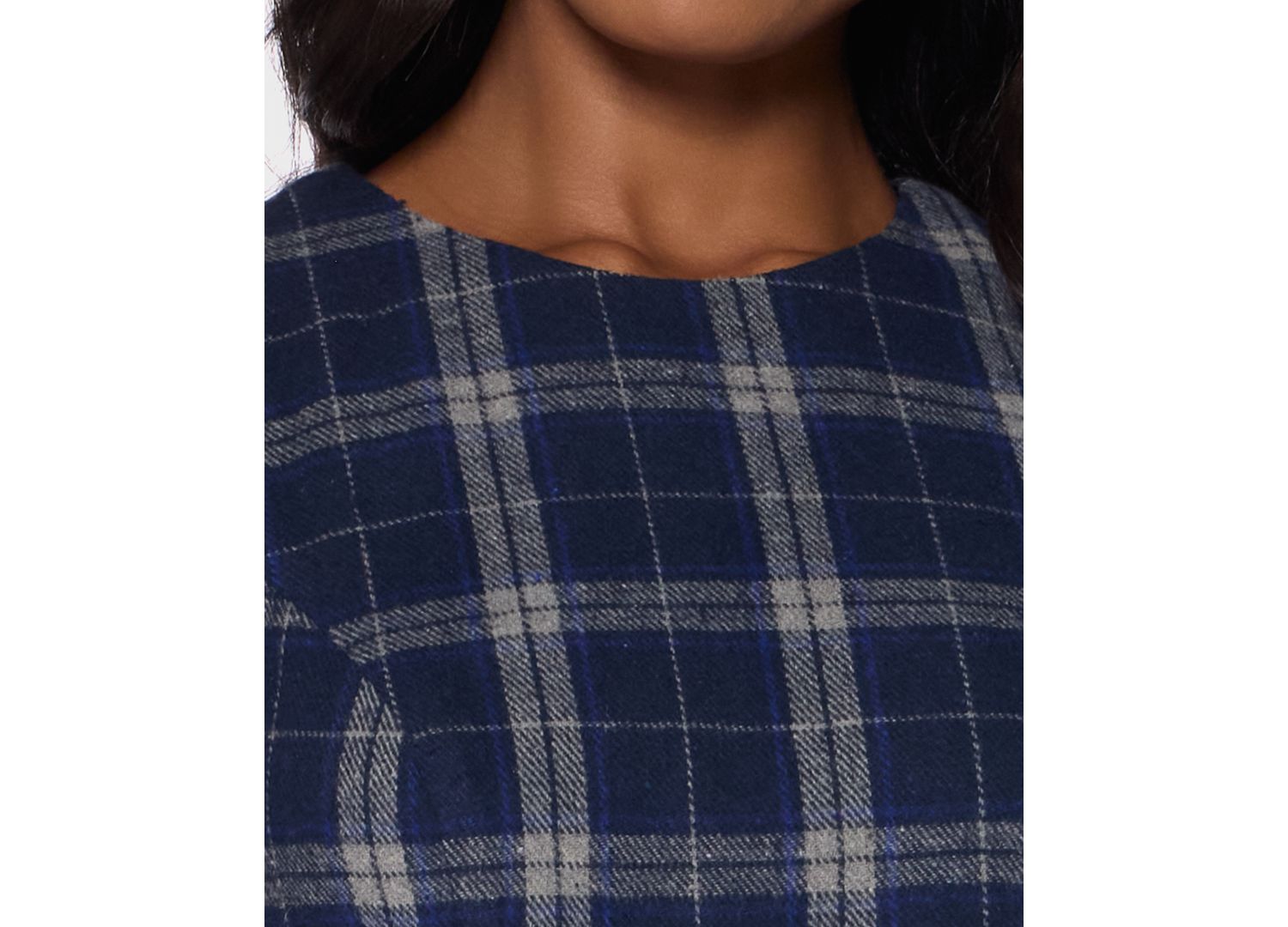 Juniors' Plaid Puff-Sleeve Mini Dress
