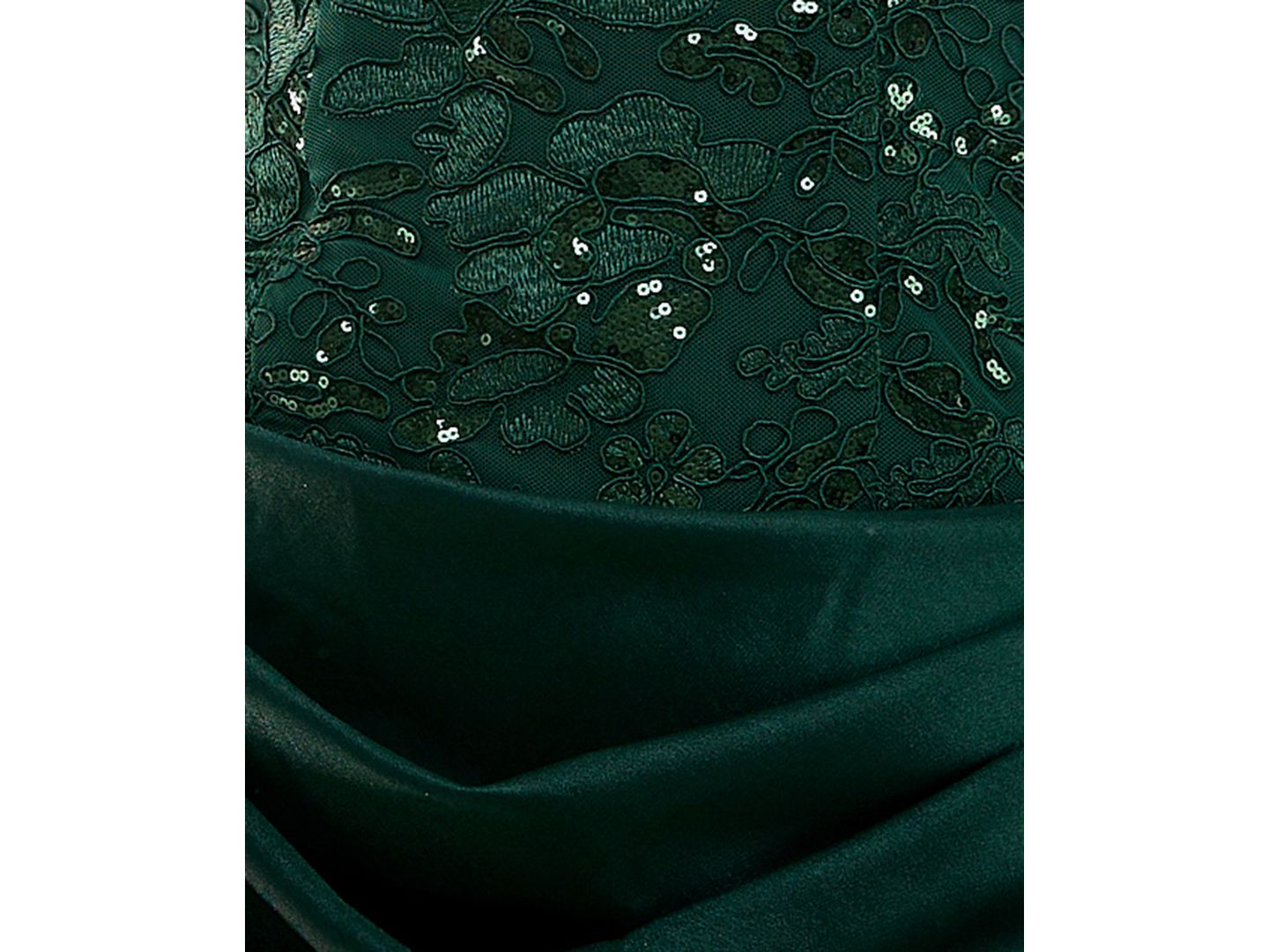 Женское платье SENI & CADE Floral Appliqué Fit & Flare Strapless, цвет: Тёмно-зелёный — фото 6