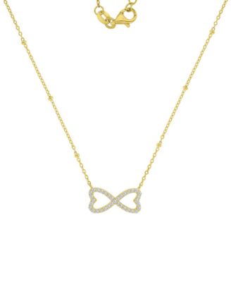 14k Gold-Plated Heart Infinity Bead Necklace