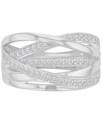 14k Gold-Plated Crystal Interlaced Ring