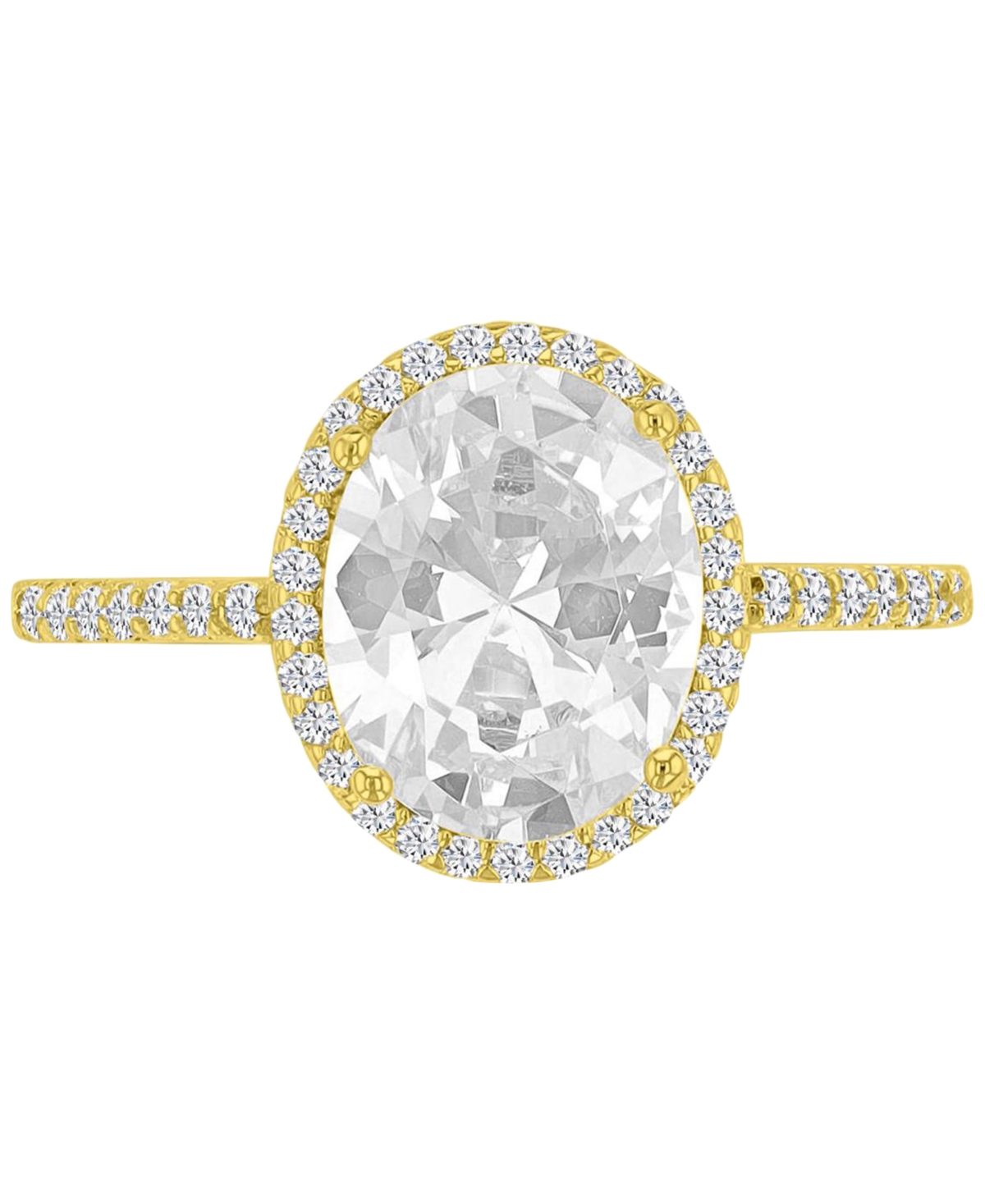 Macy's 14k Gold-plated Oval Classic Halo Bridal Ring