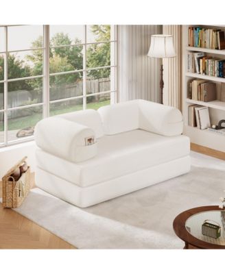 4-in-1 Convertible Folding Sofa Bed, Corduroy Floor Sofa Bed, Frame-Free Floor Lounger with Foam Backrest—Perfect for the Living Room and Bedroom