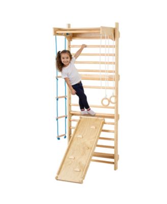 Swedish Ladder Wall Gym 5 in 1 Wooden Indoor Playground Climbing Toys