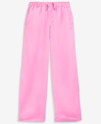 Girls' XS-XL Satin Wide-Leg Pants