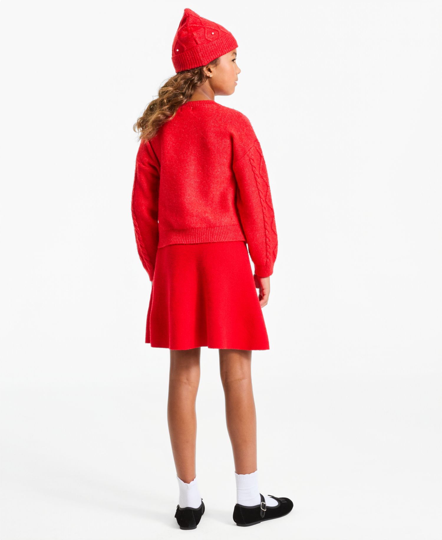 Girls' S-XL Flared Sweater Skirt