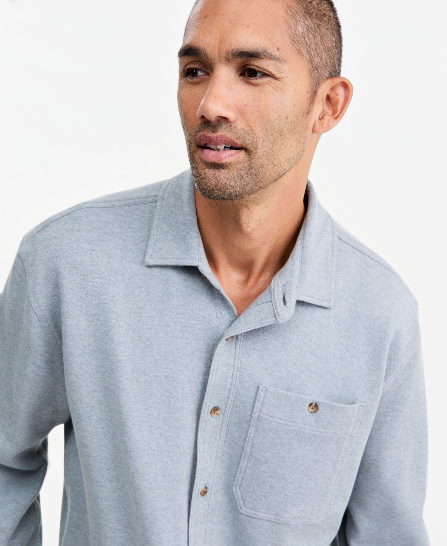 Men's Heather-Knit Long-Sleeve Shirt